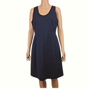 J. Crew Dress Sleeveless Fit & Flare Knee Length Scoop Neckline Blue Womens 8
